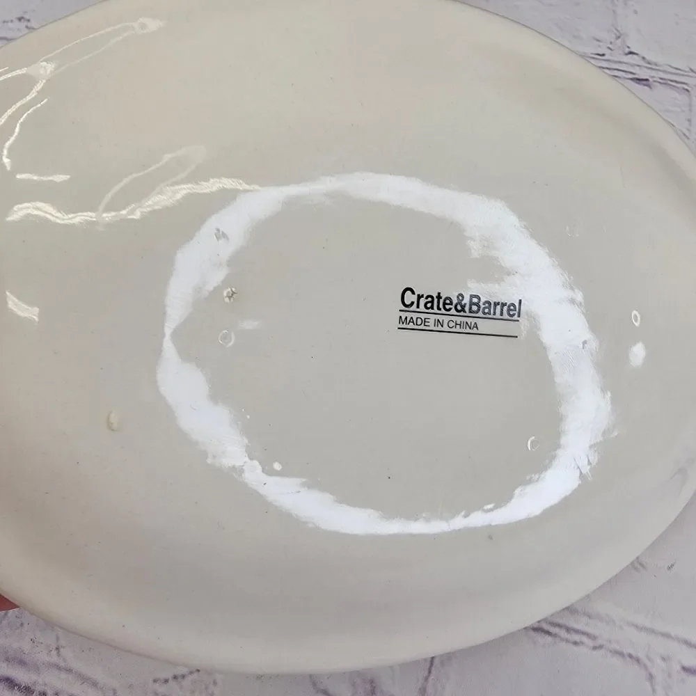 Crate & Barrel Camembert Cheese Oval Serving Plate (See also Jack and Cheddar)